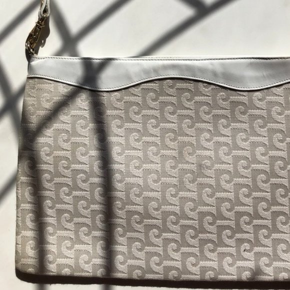 Vintage PIERRE CARDIN Signature Logo Canvas Shoulder Bag - Picture 2 of 5